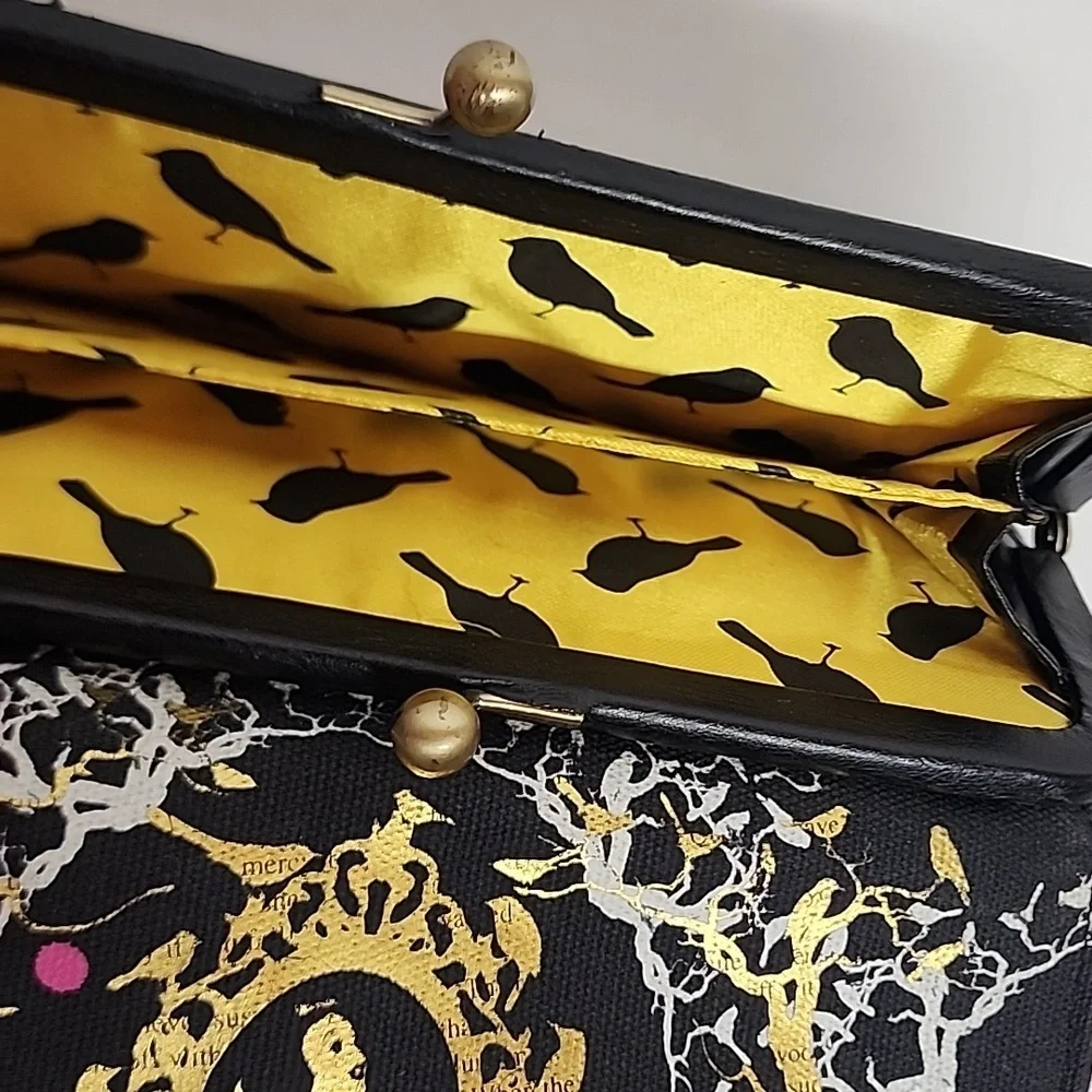 Vintage Disney Couture By Loop Black & Gold Snow White Graphic Wallet
